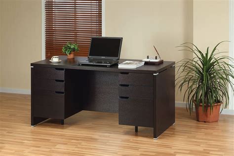 Fc Design Double Pedestal Desk With Lockable Accessory Drawers 2