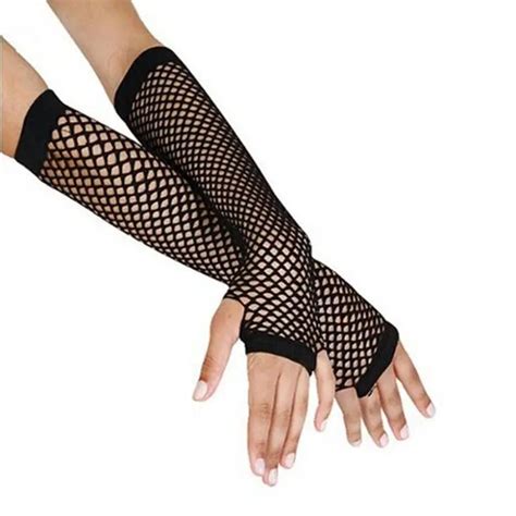 Pair Fashion Neon Fishnet Fingerless Long Gloves Leg Arm Cuff Party