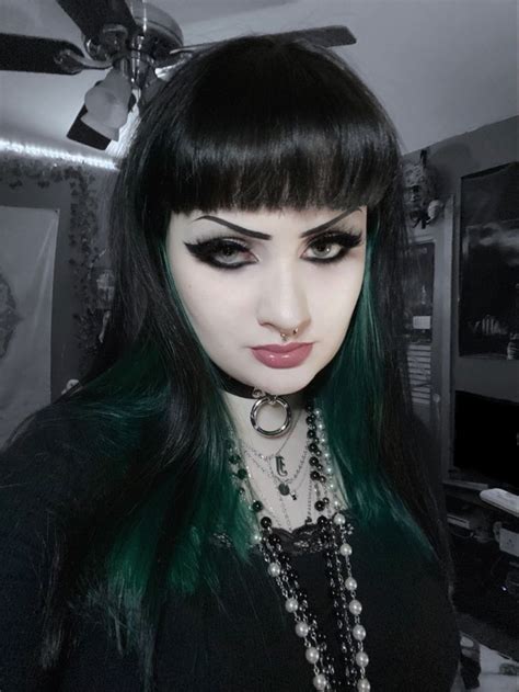 N0stalg Ia In 2023 Goth Hair Black And Green Hair Green Hair