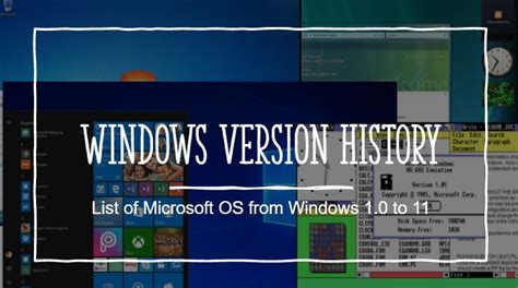 Windows Os Versions List
