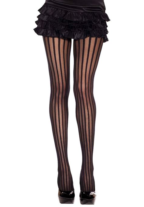 women s vertical black stripe stockings costume tights
