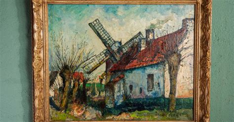 Café evergreen geöffnet von mo. Ölbild Windmüle am Haus | Bruegge-Antik (ehm. Bernhardts ...