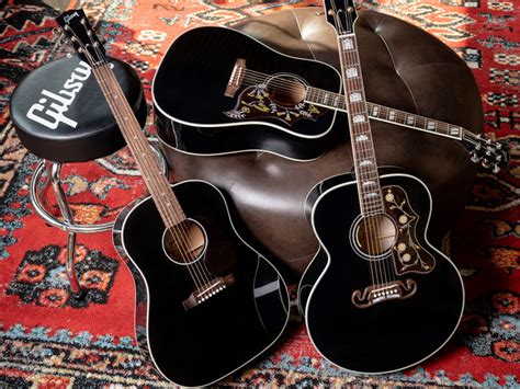 Gibson Adds Ebony Hummingbird J 45 And Sj 200 To Its Exclusives Collection