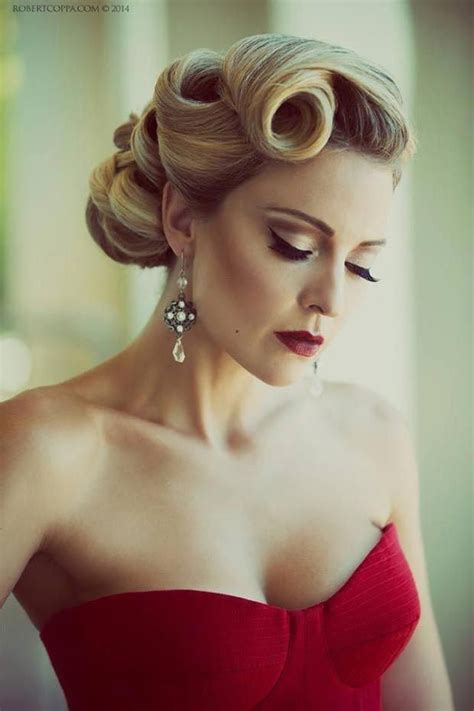 old hollywood glamour victorian roll updo hairbeauty vintage hairstyles hair styles retro