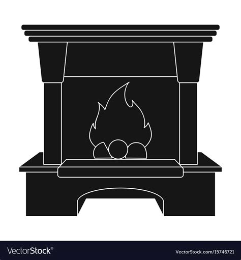 Fire Warmth And Comfort Fireplace Single Icon Vector Image