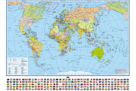 Карта мира с флагами Фото обои 55