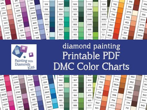 PRINTABLE PDF DMC Color Charts Diamond Painting Drill Color - Etsy UK