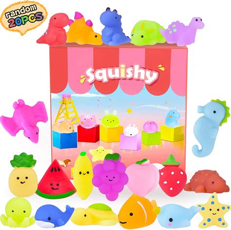 Leehur Squishy Kawaii Set 20 Stück Mochi Mini Squeeze Spielzeug