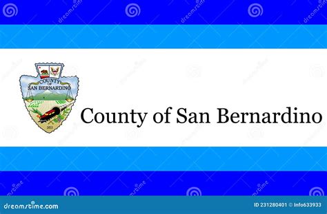 Top View Of County Of San Bernardino California Flag Usa No Flagpole