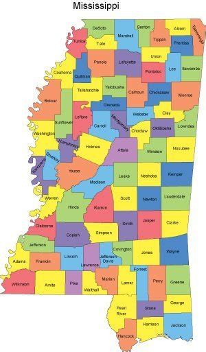 Mississippi Map With Counties