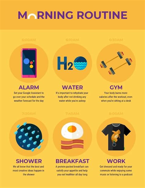 Morning Routine Infographic Template