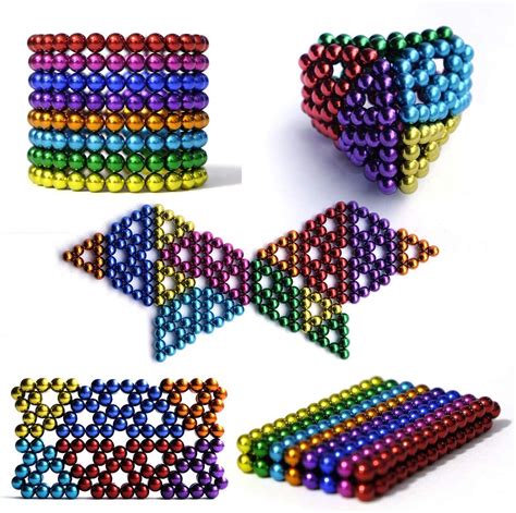 Sunsoy 3mm 1000 Pcs Colorful Magnetic Balls Cube Fidget Gadget Toys