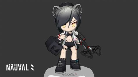 3d Model Schwarz From Arknights Low Poly Rigged Anime Chibi Blender