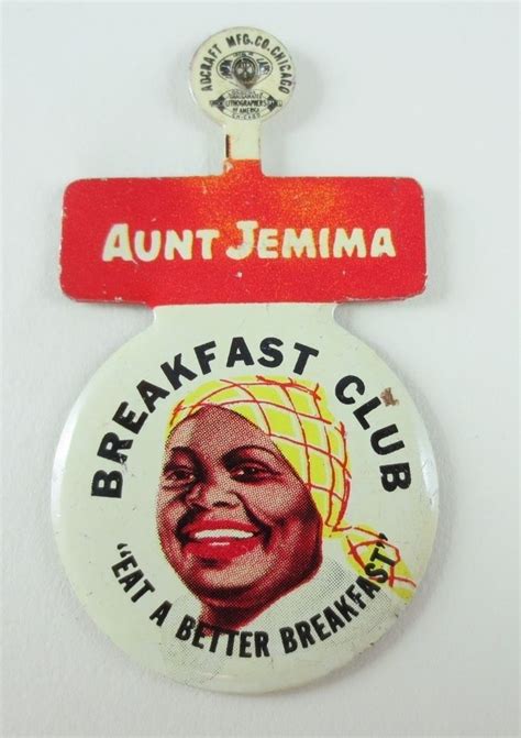 Vintage Advertising Pinpinbackbutton Aunt Jemima Breakfast Club