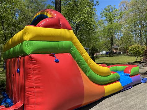 Backyard Double Slide Wet Or Dry Inflatable Bounce Houses Water