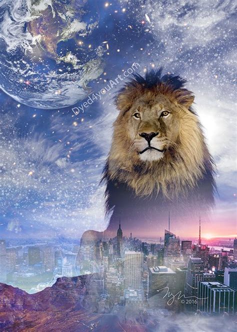 Watchful Sovereign Lion Of Judah Over Jerusalem Digital Prophetic Art
