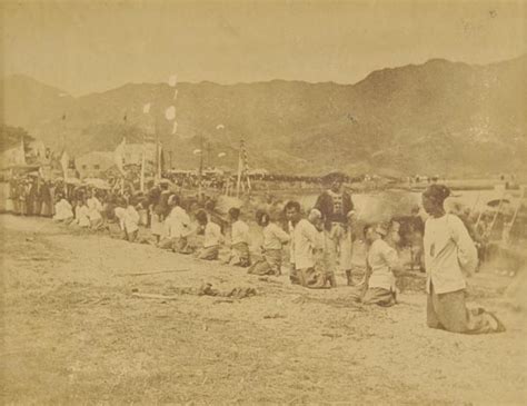 Hong Kong A Pair Of Albumen Prints Showing Before And After The