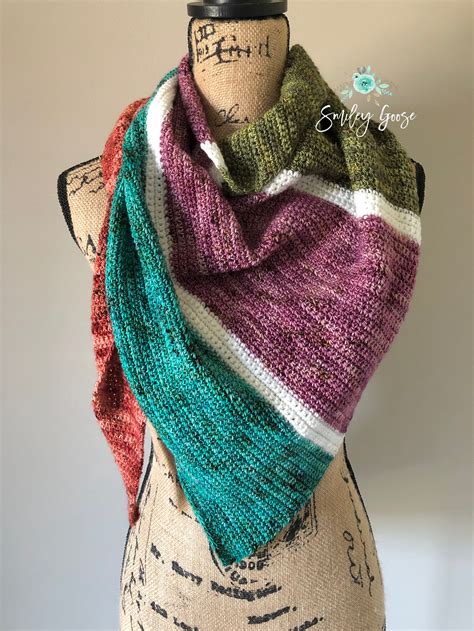 crochet scarf pattern declan triangle scarf asymmetrical etsy