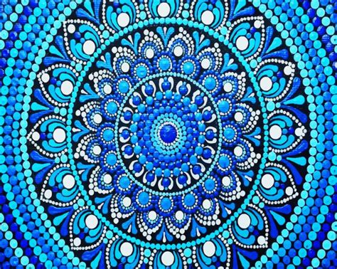 Blue Mandala Paint By Number Numpaint Paint By Numbers