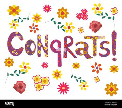 Congratulations Lettering Card Handmade Font Stock Vector Image And Art
