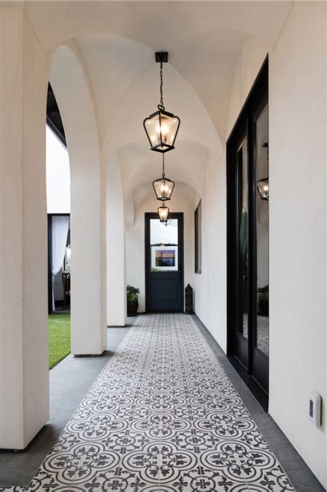 Add Elegance To Your Patio With Black And White Cement Tiles Granada