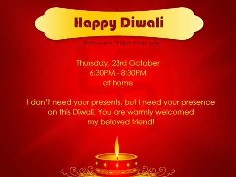 If multiple parties are chipping in for the wedding, the invitation begins with the bride's name, followed by the groom's name, and finally the parents' names, starting with the bride's parents. Deepavali Invitation Wordings {2018} Diwali Party ...