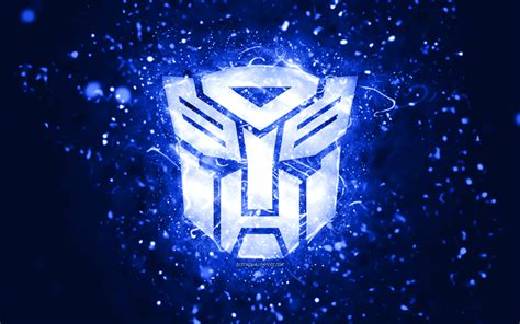 Download Wallpapers Transformers Dark Blue Logo 4k Dark Blue Neon