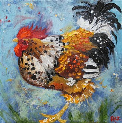 Pin On Rooster Painting