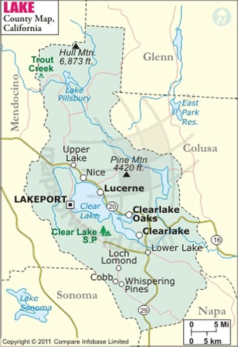 Lake County Map Lake County County Map Clear Lake California