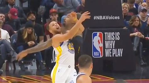 stephen curry gets hit in the face by jr smith while trying to steal the ball youtube