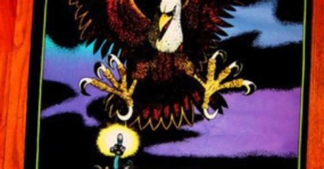 Vintage Black Light Poster Defiance 1970s Eagle Rat Finger Bird Movie