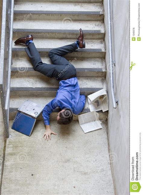 Man Falling Down Stairs Business Man Falling Down Set Of Stairs