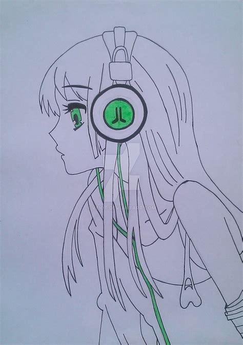 Anime Girl With Headphones By Veiot On Deviantart