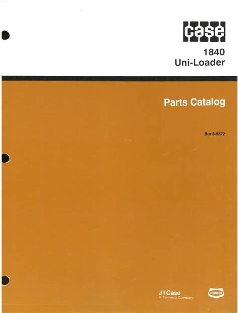 Case Uni Loader Skid Steer 1840 Parts Manual Original Manual