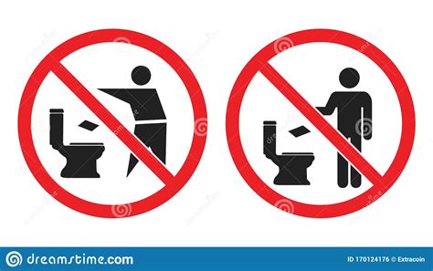 No Toilet Littering Sign Do Not Throw Paper Towels In Toilet Icons
