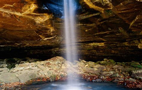 Wallpaper Rock Stones Waterfall Cave Usa Arkansas Images For Desktop Section природа