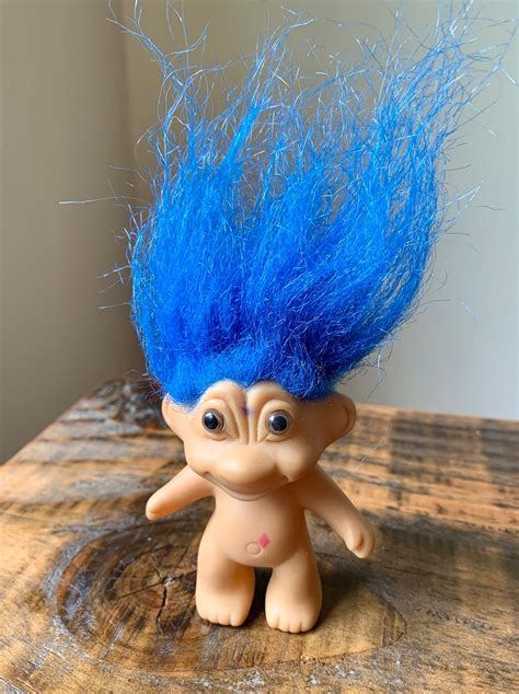 blue hair troll doll lucky vtg art nude green eyes figurine toy my xxx hot girl