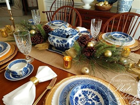 Confessions Of A Plate Addict Vintage Blue Willow Christmas Tablescape