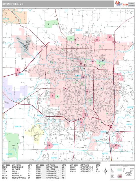 Springfield Missouri Zip Codes Map | Printable Templates Free