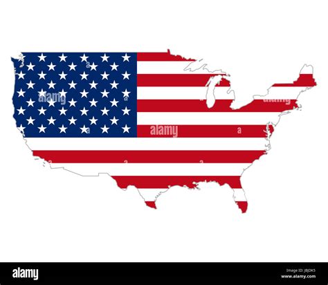 Karte Und Fahne Der Usa Stock Photo Alamy