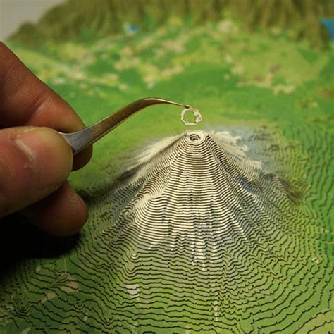 Yamatsumi Mount Fuji And Five Lakes Realistic Papercraft Model Japan