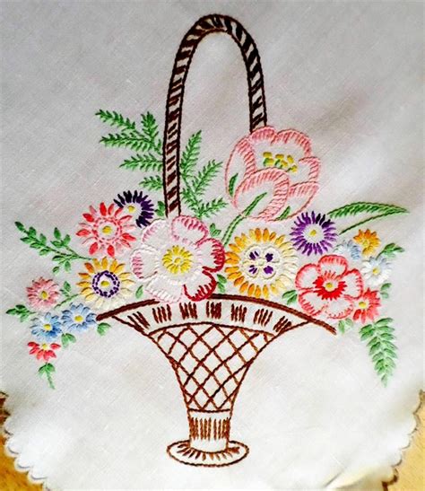 Pin Em Embroidery Floral Baskets