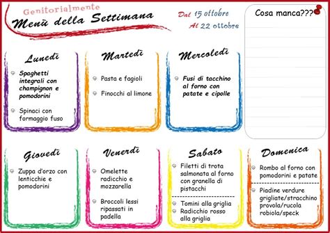 Ugualmente digeribile e con un contenuto in minerali e vitamine adeguato ai fabbisogni dei primi mesi di vita del bambino). Menù settimanale completo del 15 ottobre | Genitorialmente