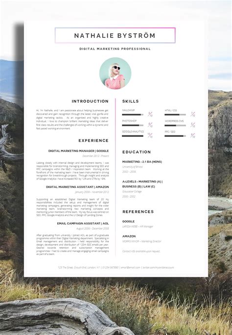 Creative CV Template for Word CV Design Creative Resume | Etsy | Creative cv, Creative cv ...