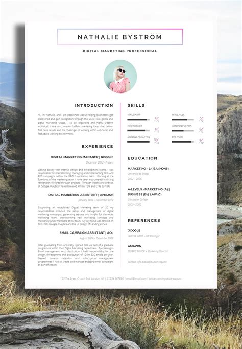 It features an engineering icon at the top and a 'blueprint' background, with a white bar highlighting both contact info and quotes from references. The 25+ best Cv examples ideas on Pinterest | Professional ...