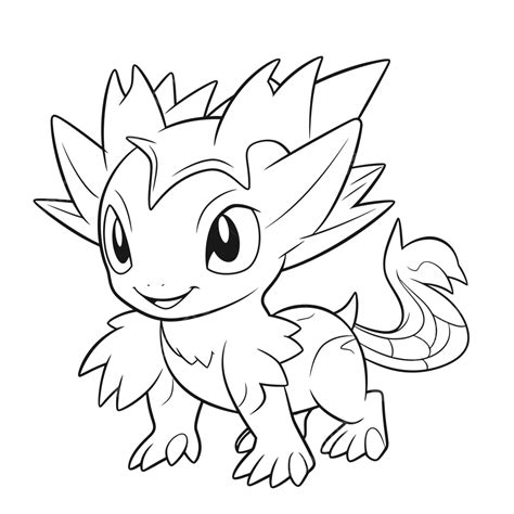 Pokemon Baby Coloring Page On A White Background Outline Sketch Drawing