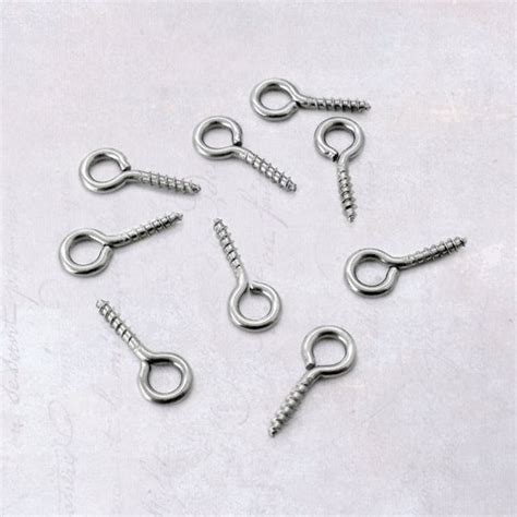 100 X Stainless Steel 12mm X 5mm Screw Eye Pins Bails Findings Bails