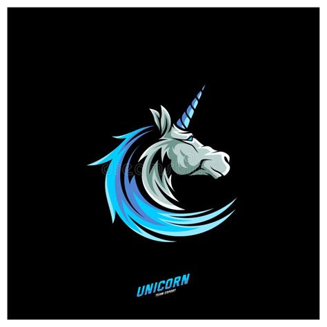 Modelo De Logotipo Do Mascote De Jogos Do Unicorn Esport Vetor De