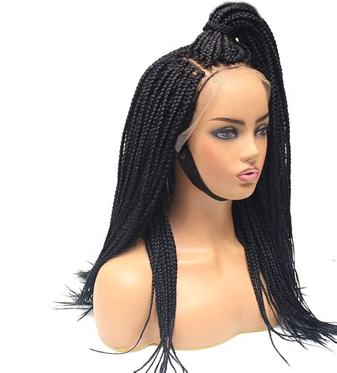 Black Women Wig Lace Front Braided Wig Box Braid Wig Uk