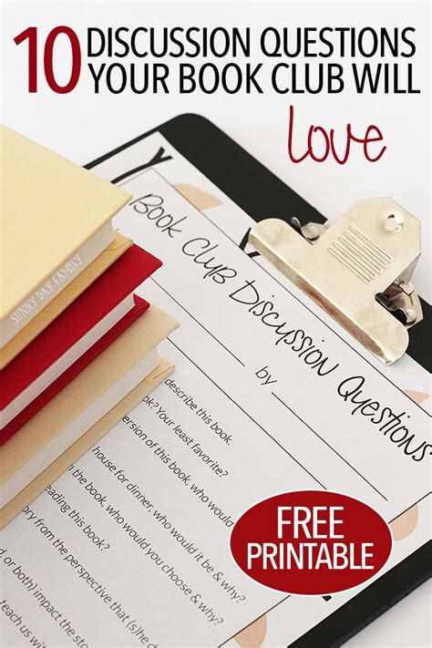 O r g be who you are: 10 Book Club Questions For Any Book: Free Printable List ...